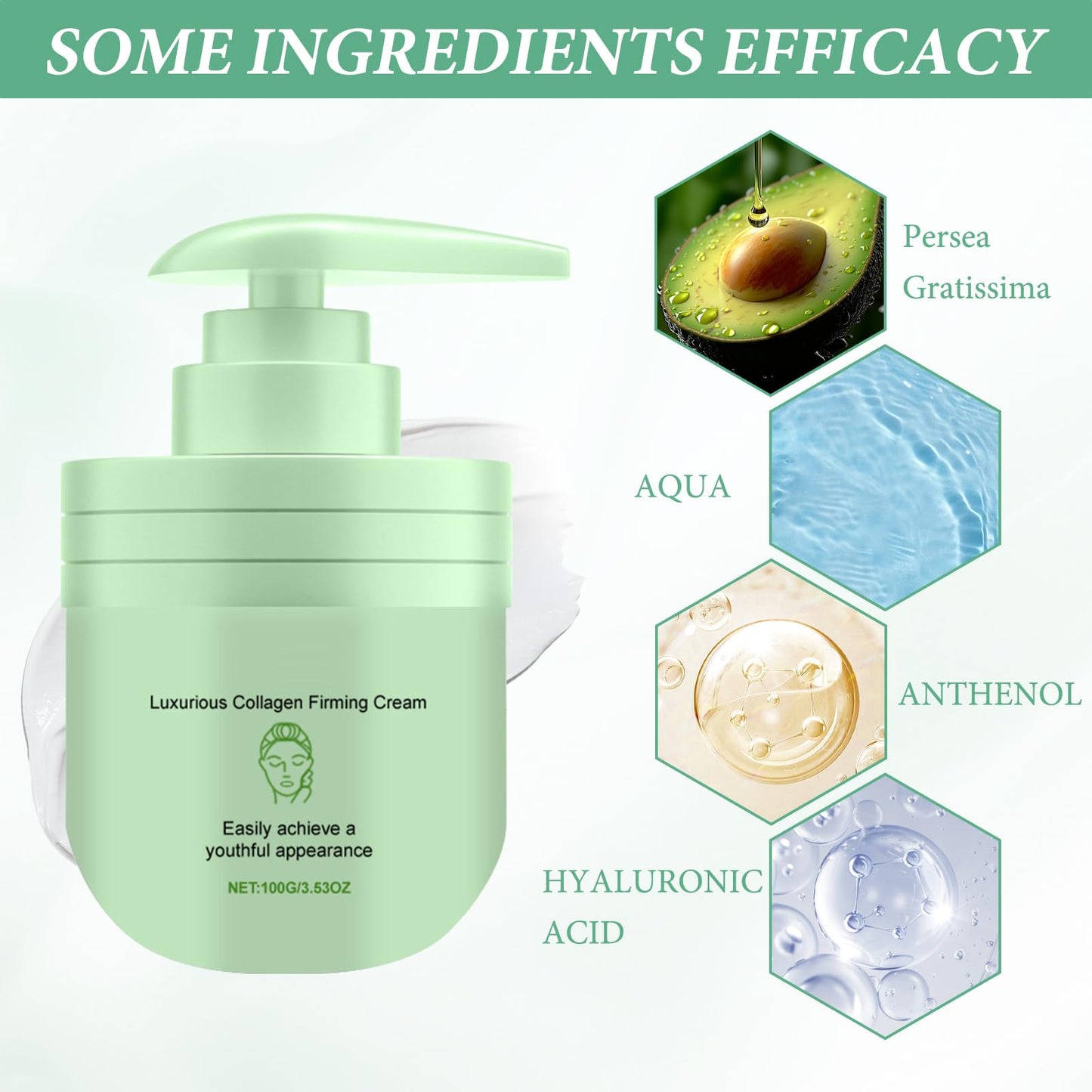 MADGININE 1Pcs Stdei Luxurious Collagen Firming Cream,Collagen Firming Cream Luxurious Collagen Firming Cream Collagen Firming Body Cream Moisturizing and Hydrating Pink Beauty Plate for All Skin Types