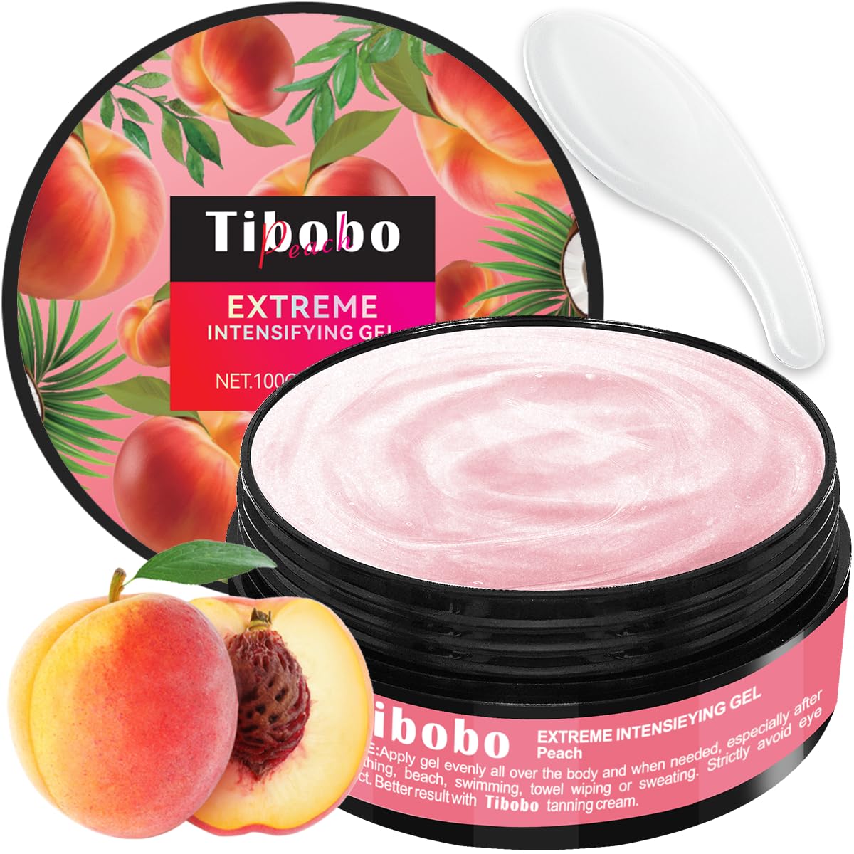 Premium Tan Accelerator Gel 100g - For Sunbed Use & Outdoor Sun Tanning Enhancer, Fast Bronzing Cream with Natural Oils Formula, Intensifying Self Tanning Boosting Oil, Long-Lasting Hydrating(Peach)