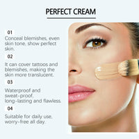 Jinjiar Concealing Foundation Perfecting Cream,Waterproof Long Lasting Even Skin Tone,All-Over Complexion Per/fector,Colour Corrector,Full Coverage Concealer,Corrector Makeup,Colour Correcting Cream