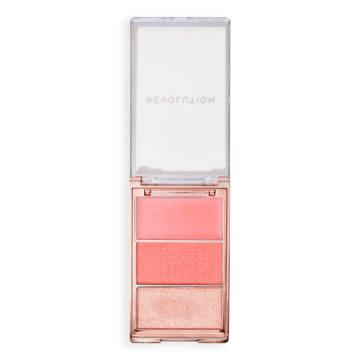Revolution Beauty London Revolution, Blush Icon Palette, Cream & Pressed Powder Blusher, Highly Pigmented, Face Palette, Vegan & Cruelty-Free, 3 Shades, Authentic Peach