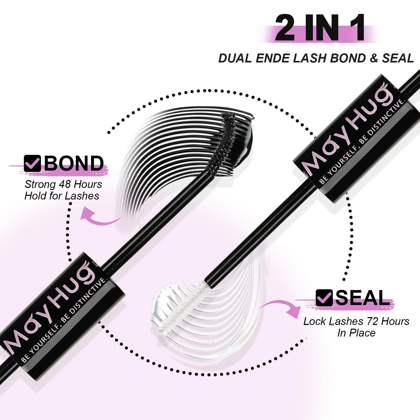 Mayhug MayHug Cluster Lashes 3D Wispy Cluster Lashes Kit Waterproof Lash Clusters 8-18MM C Curl Lashes Cluster 144Pcs Individual Eyelashes Kit with Remover, Bond and Seal (Prism, 4 In 1)