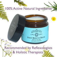 Botanicals Rescue Foot Balm for Cracked Heels, Dry Skin, Anti-fungal Vegan Organic Repair Cream for Athletes Foot Treatment, Diabetics, Mint & Tea Tree