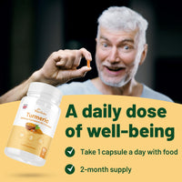 Vegan Vitality Turmeric and Ginger and Black Pepper Capsules, Turmeric Supplement 2,500mg, Ginger 500mg, 92% Curcumin Turmeric Capsules High Strength, Joint Supplement, 2 Months Supply, Vegan, GMP