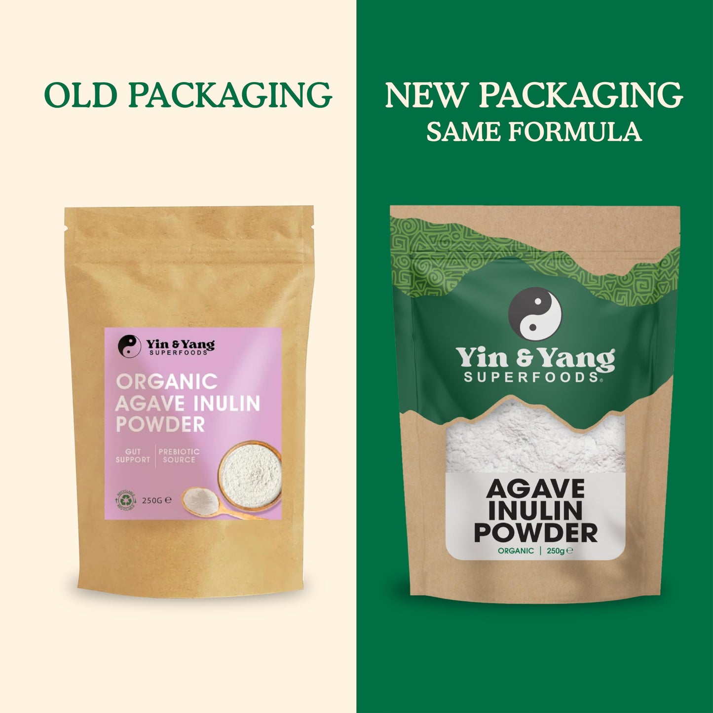 Yin & Yang Superfoods Inulin Prebiotic Fibre Powder 250g | 100% Agave | Vegan