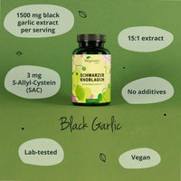 Vegavero Black Garlic Capsules 22,500 mg | High Strength 15:1 Extract | Odourless & Fermented | Standardised SAC | NO Additives, Lab-Tested | 120 Capsules | Vegan