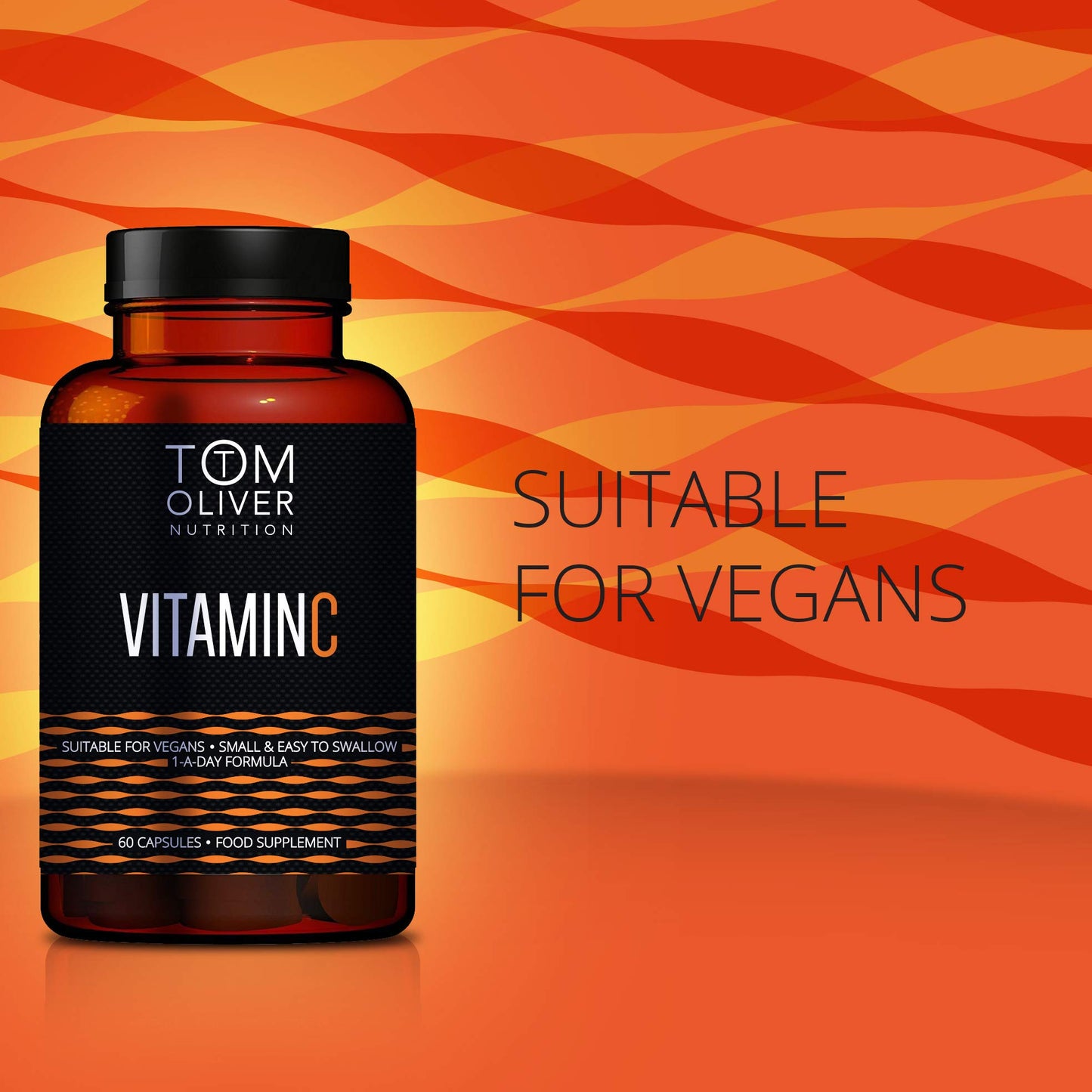 Tom Oliver Nutrition - Vitamin C 1000mg High Strength - Healthy Immune System - Vegan - 60 Capsules