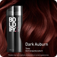 Boldify BOLDIFY Hair Fibres for Thinning Hair (DARK AUBURN) - 28g Bottle - Undetectable & Natural Hair Filler Instantly Conceals Hair Loss - Hair Powder Thickener, Topper for Fine Hair for Women & Men