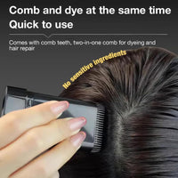 HERBINSOLS Safe and Convenient Comb Hair Dye - Portable Hair Dye Comb for Gray Hair Coverage - Waterproof and Sweat-Proof HairDye Stick - 2 in 1 Instant Hair Colour Stick for Women & Men(Black)