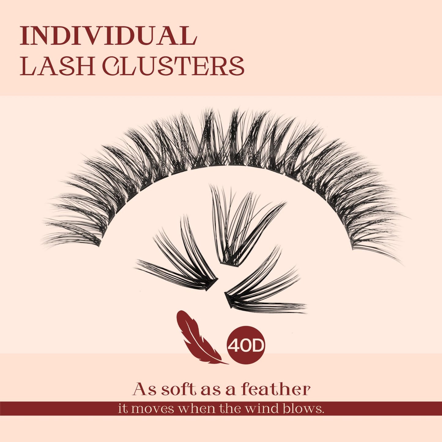 Higu clace 320PCS Lash Clusters D Curl 30D+40D 0.07mm 9-16mm DIY Individual Lashes Cluster Wispy Lash Clusters Matte Black Natural Look DIY Eyelashes at Home (30D+40D-0.07D-9-16MIX)