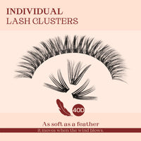 Higu clace 320PCS Lash Clusters D Curl 30D+40D 0.07mm 9-16mm DIY Individual Lashes Cluster Wispy Lash Clusters Matte Black Natural Look DIY Eyelashes at Home (30D+40D-0.07D-9-16MIX)