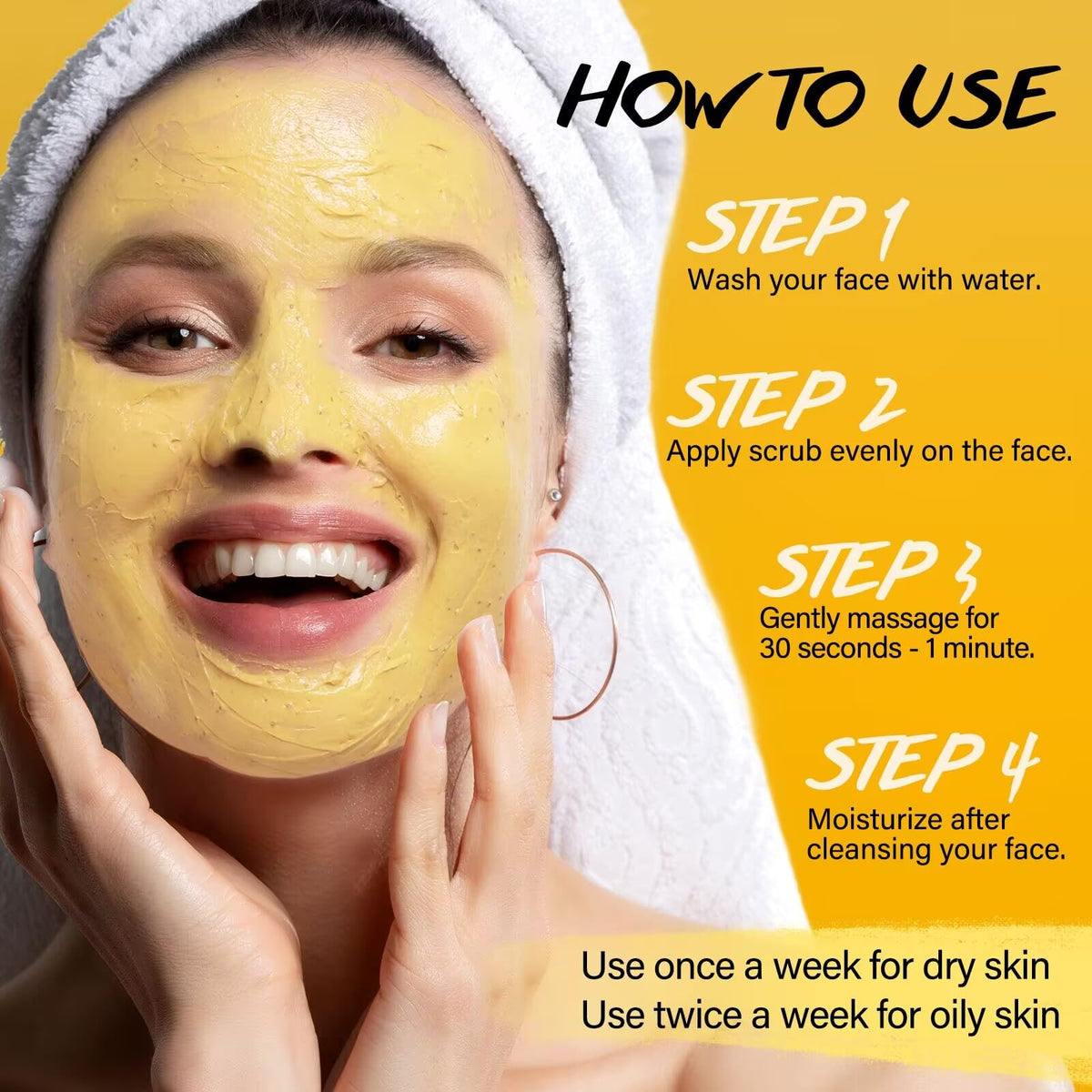 POP MODERN.C Turmeric and Kojic Acid Face Scrub, Vitamin C Skin Brightening Facial Exfoliator for Dry Oily Skin, Gently Remove Acne Dark Spot Blackheads, Lighten Hyperpigmentation, Smooth and Radiant Skin 130g