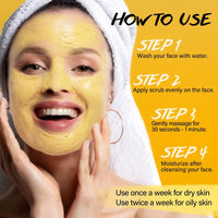 POP MODERN.C Turmeric and Kojic Acid Face Scrub, Vitamin C Skin Brightening Facial Exfoliator for Dry Oily Skin, Gently Remove Acne Dark Spot Blackheads, Lighten Hyperpigmentation, Smooth and Radiant Skin 130g