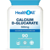Health4All Calcium D-Glucarate 500mg - Oestrogen Supplements for Women and Men - Hormone Balance Support - 90 Vegan Capsules