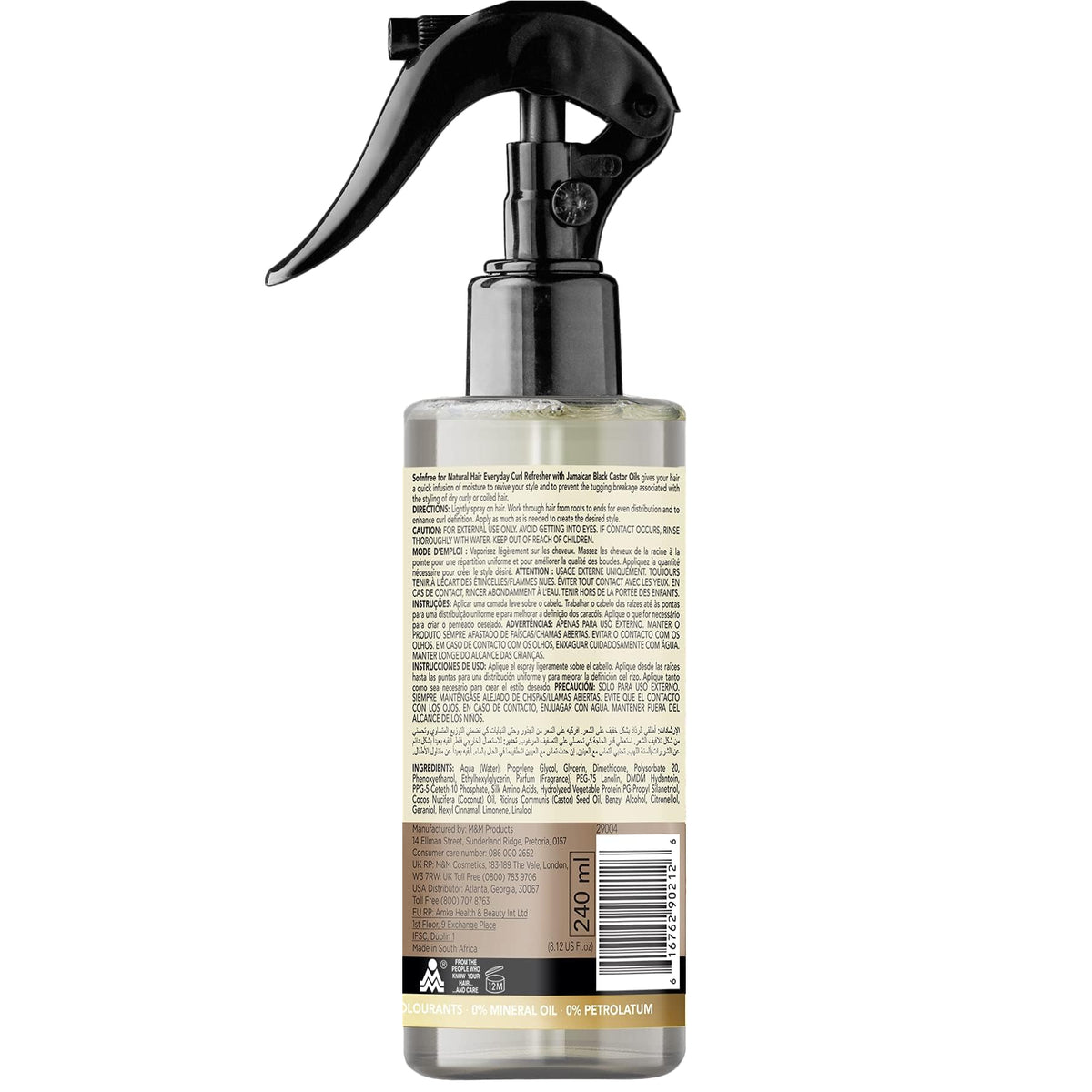 SOF N' FREE Curl Refresher Spray with Coconut Oil for Curls 240ml