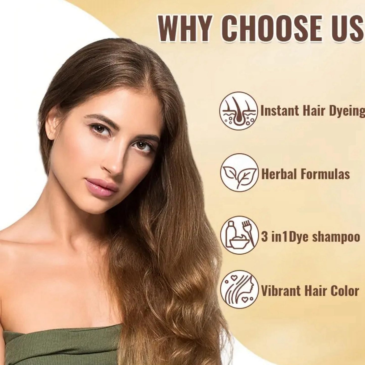 Ruojiar Po/lar Hair Dye Shampoo,3 in 1 Hair Color Shampoo,Instant Color Sham/poo,Colour Sham/poo for Gray H/air,Herbal Ingredients,Semi Permanent Ha/ir Dye,Gentle Maintenance Solution,Long-Lasting,Light Brown