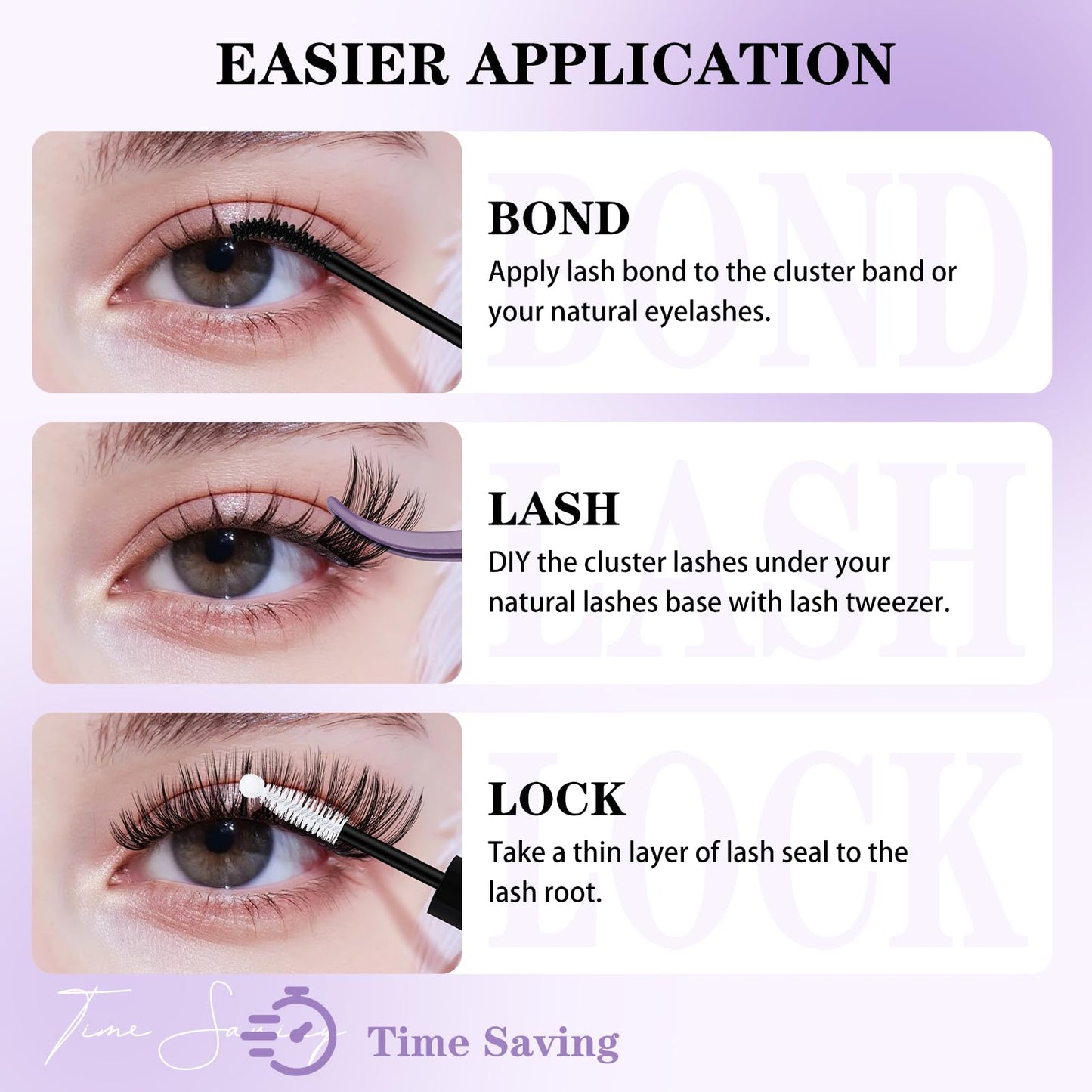 B&Qaugen B&Q Lash Clusters B05, Clusters Lashes 156PCS Individual Lashes DIY at Home