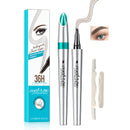 Mikloven 4D Microblading Eyebrow Pen with 4 Fork Tips – Waterproof, Smudge-Proof & Long-Lasting Liquid Brow Pencil for Natural Hair-Like Strokes, Includes Eyebrow Razor – Dark Brown
