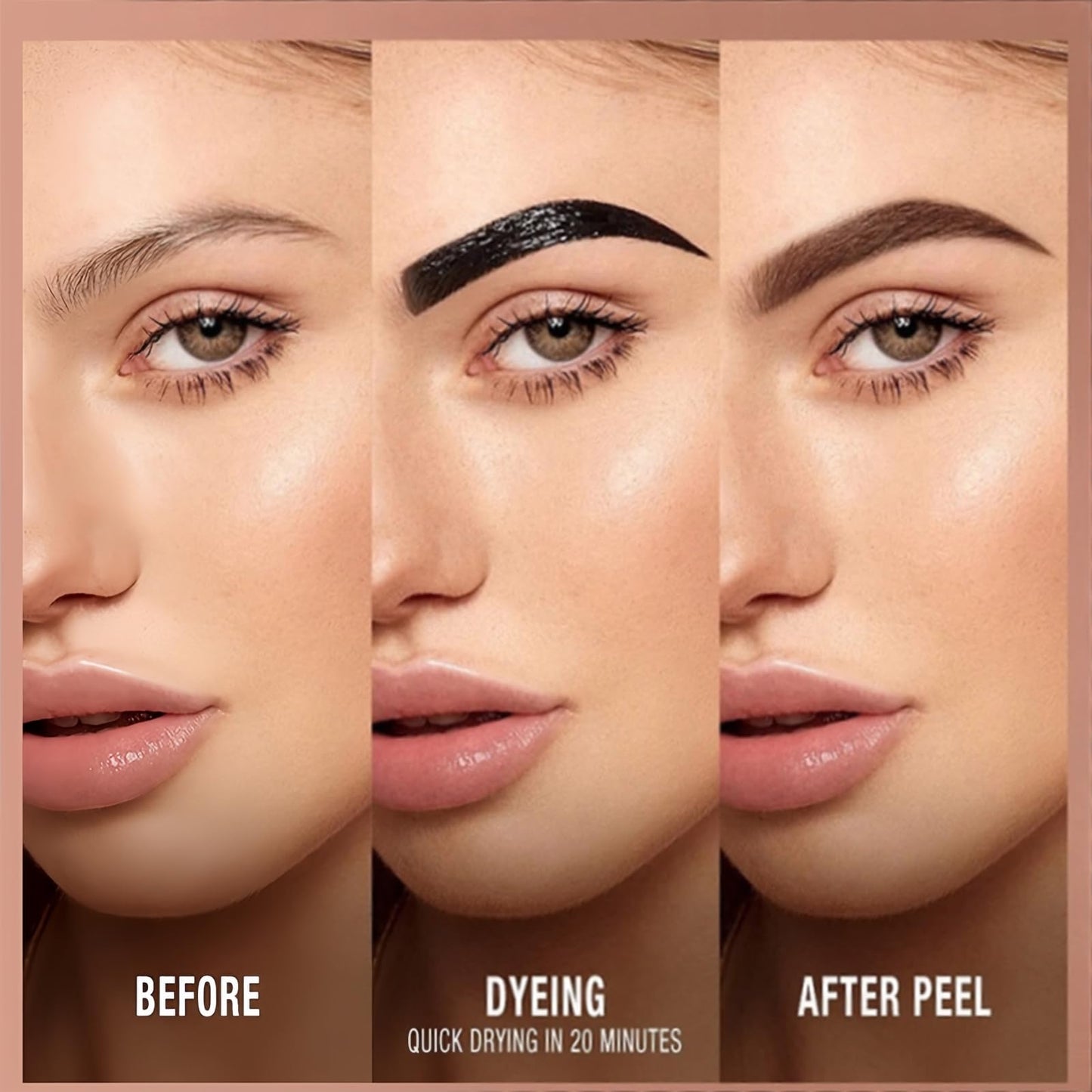 ShunJian Tat/too Eye Brow Peel Off,Peel Off Eyebrow Gel Tint,Semi-Permanent Colour Eyebrow Dye,Eye Brow Glue,Brow Gel,Waterproof & Long-Lasting,Dual-Head Design,Suitable for Everyone(02# Espresso)