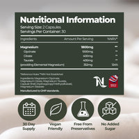 Nutrality Magnesium Glycinate 3-in-1 Complex | 60 Vegan Capsules