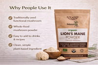 Natures Root Nature’s Root Organic Lion’s Mane Mushroom Powder 200g – 100% Fruiting Body (Hericium erinaceus) – Finely Milled Vegan Mushroom Powder for Coffee, Smoothies & Hot Drinks – No Fillers