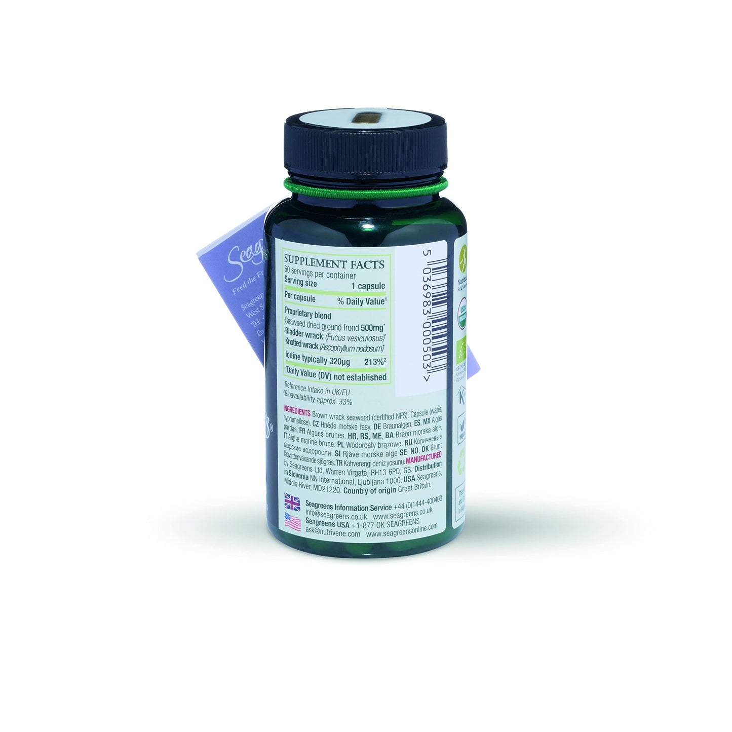 Seagreens, Seaweed Food Supplement, Iodine+ (Capsules 60)