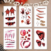 baymety Halloween Temporary Tattoos - 30 Sheets for Adults, Kids, Men & Women - Fake Wound Sutures, Vampire Bites, Zombie Makeup Kit