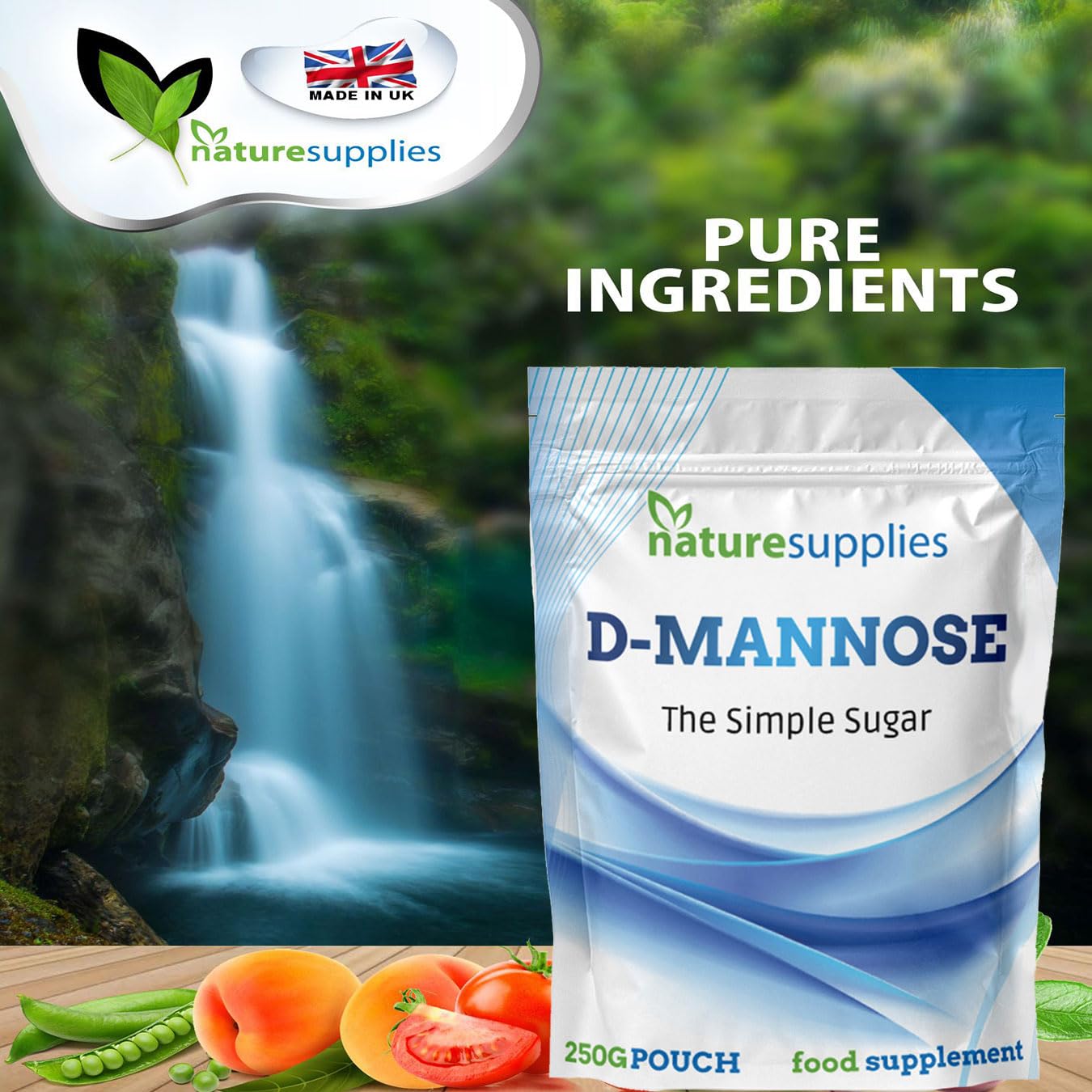 naturesupplies D-mannose Powder Bulk Buy 250g | D Mannose Supplements | GMO Free Vegan Friendly - Naturesupplies (250 g (Pack of 1))