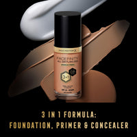 Max Factor Facefinity All Day Flawless 3 in 1 Liquid Foundation, Lightweight Oil Free Formula with SPF 20, 075 Golden, 30 ml, packaging may vary