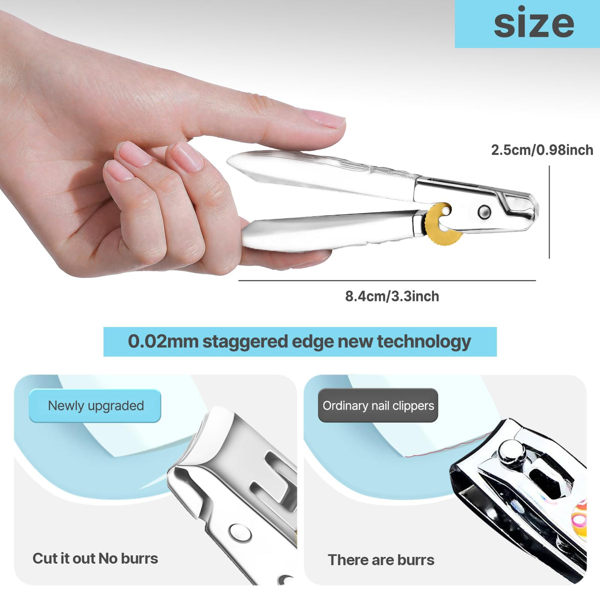 YAGE Nail Clippers Large Toe Nail Clippers for Thick Nails with Wide Jaw Opening,Premium Stainless Steel Sharp Ultra Wide Jaw Toenail Clippers Heavy Duty Nail Cutter Father's Day Gifts for Men (White)
