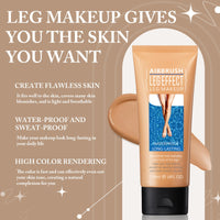 DRTRU Waterproof Leg Makeup No Transfer - Body Concealer to Cover Veins, Scars, Tattoos - Full Coverage, Light, Easy Application (#1 Natural Color, 4 FL OZ)