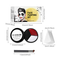 Generic Black White Red Face & body Paint, 3 Colors Clown Makeup Kit with Sponge and Brush, Halloween Cosplay Face Body Paint for Joker Devil Zombie Vampire Skeleton Special Effect Makeup and Costume Party