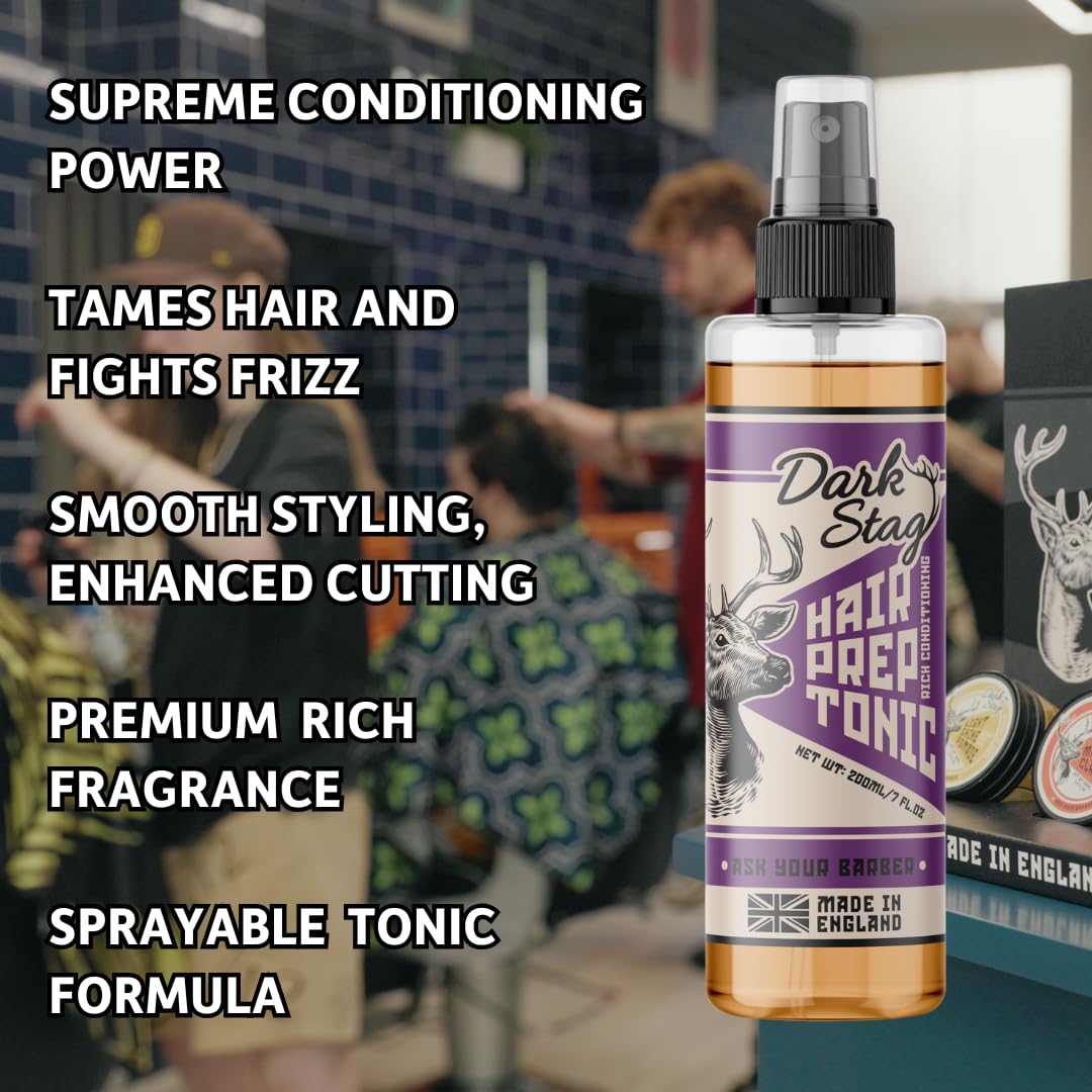 Dark Stag Hair Prep Tonic, Professional Product for Men, Conditions Hair, Enhances Hair, Sprayable Formula, 200ml