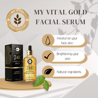 MY VITAL KEEP HEALTHY Hyaluronic Acid Serum 24K Gold 30ml – Luxurious Anti-Aging Essence for Radiant Glow, Firming, Deep Hydration & Wrinkle Smoothing for Youthful Skin – My Vital Keep Healthy