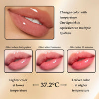 Kenmohuo Transferproof Colour Changing Lipstick, Long Lasting 24H Lipstick, Moisturizing Glossy Tinted Lip Gloss with Gold Foil, Temperature Reactive Lip stick for Women, Non-Sticky, Kiss-Proof
