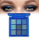 Fychuo Blue Eyeshadow Palette Glitter Eyeshadow Royal Blue Eye Shadow Pallets for Women Navy Blue Eyeshadow Sparkle 9 Colors Eye Makeup Shiny Shimmer Waterproof Palettes