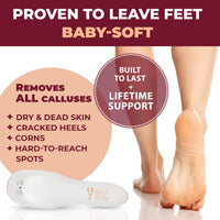 Own Harmony Electric Hard Skin Remover with Vacuum Absorption- Professional Pedicure Tools for Pedi Callus Foot Care - 3 Rollers Electronic Feet File CR2100 - Best for Dry, Cracked Heels (USB Cord)