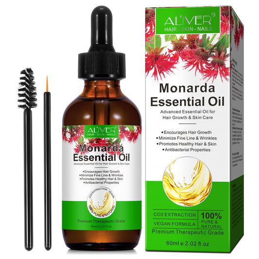 Monarda Essential Oil for Hair Growth,100% Pure & Natural Monarda Oil for Healthier Thicker Fuller Hair,Eliminate Hair Split Ends, Repairs Damaged Hair & Skin For Men & Women 60ml