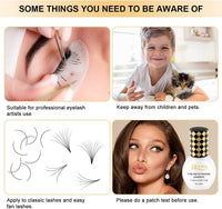 QUEWEL Eyelash Extension Glue 6ML Strong Black Lash Glue 1-2 Sec Quick Drying Professional Lash Extension Glue for Sensitive Retention 7-8 Weeks Eyelash Glue