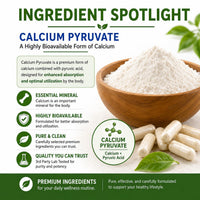 Brieofood Calcium Pyruvate 1500mg per Serving - 240 Vegetarian Capsules