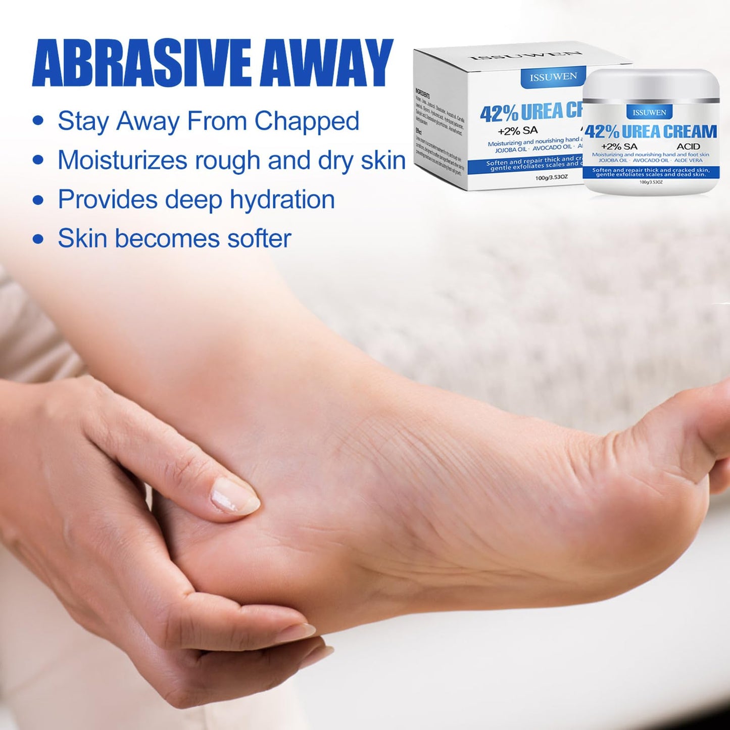 Shengqialun Urea 42% Foot Cream, Foot Cream for Cracked Heels and Dry Skin, Cracked Heel Repair Cream for Feet and Hand, Urea Cream for Hand,Foot and Body Care Deep Moisturizing Callus Remover