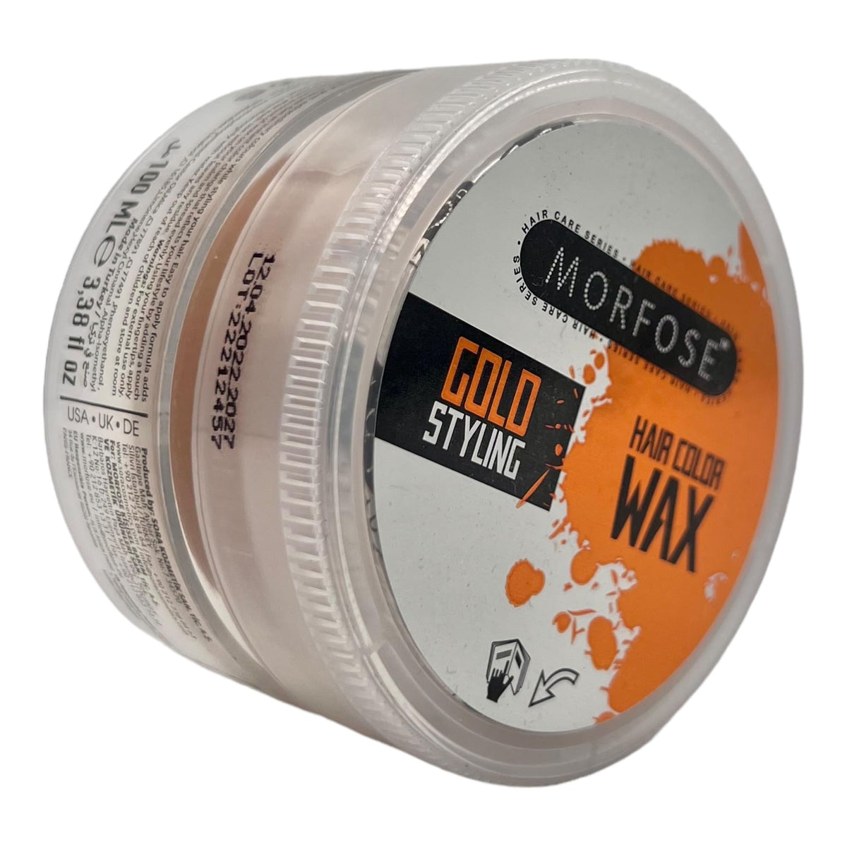 MORFOSE Morfose Hair Colour Wax Styling Gold,Temporary Hair Dye Wash In Wash Out, Coloured Hair Wax Kids Instant Styling, Hair Colour Pomade Washable for Men, Women, Party, Cosplay (100 ml, Gold)