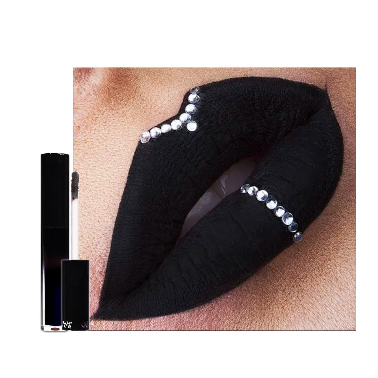 LYNTYAOU Black Matte Lipgloss, Waterproof Lip Gloss Lipsticks, Hot Color Non-stick Cup Lipstick Kit, Long Lasting Highly Pigmented Liquid Lipstick, Holiday Gifts Lips Balm for Women Makeup