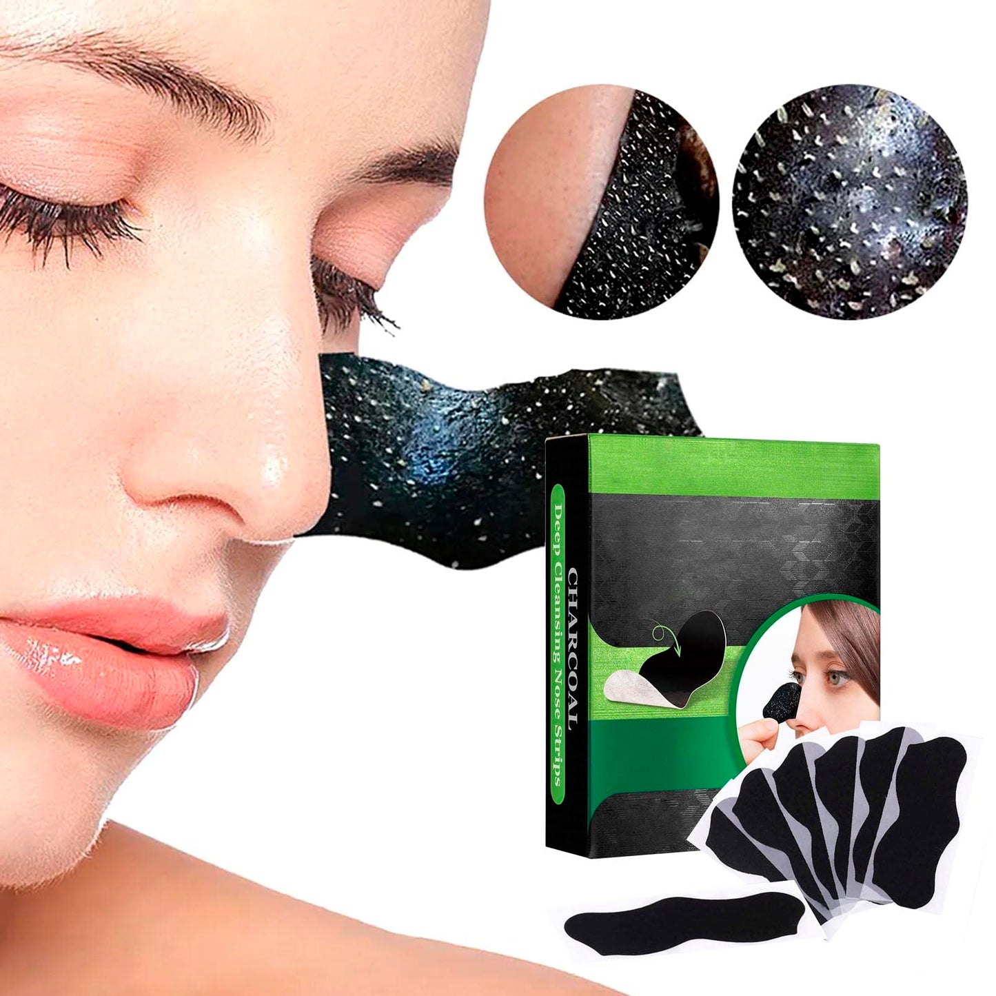 AWAVM Blackhead Remover Strips,Nose Strips, 80 Pcs Pore Strips for Blackheads, Nose Blackhead Remover Strips, Blackhead Removal Deep Cleansing Nose Pore Strips for Women Men