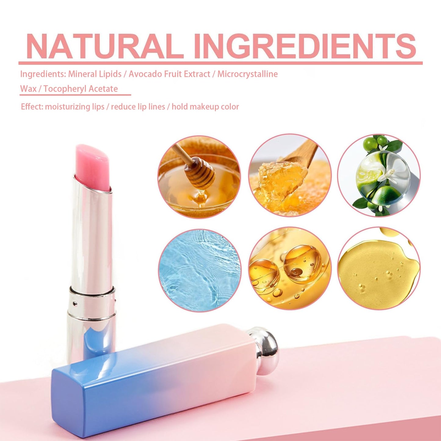 Colour Changing Lip Balm, Long Lasting Moisturizing Lipsticks, Natural Lip Balm Ingredients, Relieves Dry Lips, Long Lasting Jelly Lipstick, Pre-makeup Base to Moisturize Lips, 3Pcs