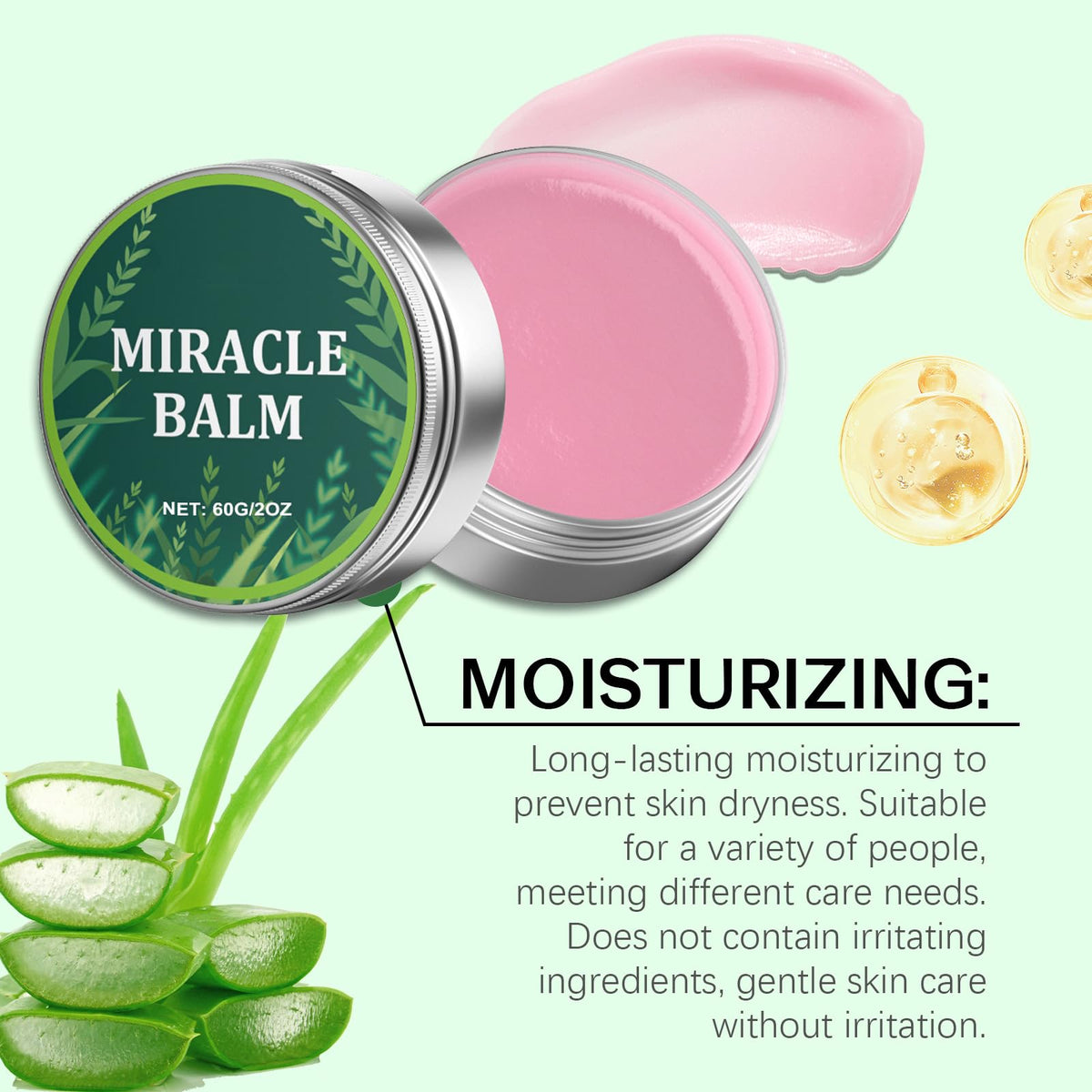 Mikloven Miracle Balm Herbal Skincare Soothing Joint Cream – 60g Natural Plant-Based Balm for Hands & Legs, Deeply Moisturizing Formula, Helps Soothe Joint & Muscle Tension, Non-Sticky, Fast Absorbing