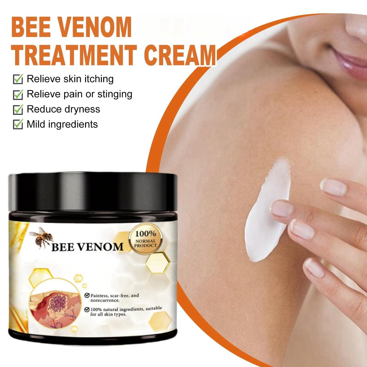 BigyQiu Bee V-enom Treatment Cream,Bee V-enom Repair Cream,Bee V-enom Cream,Bee V-enom Removal Treatment Cream,Bee V-enom Removal&Treatment Cream for All Skin Types,Hydrating Cream for Men Women