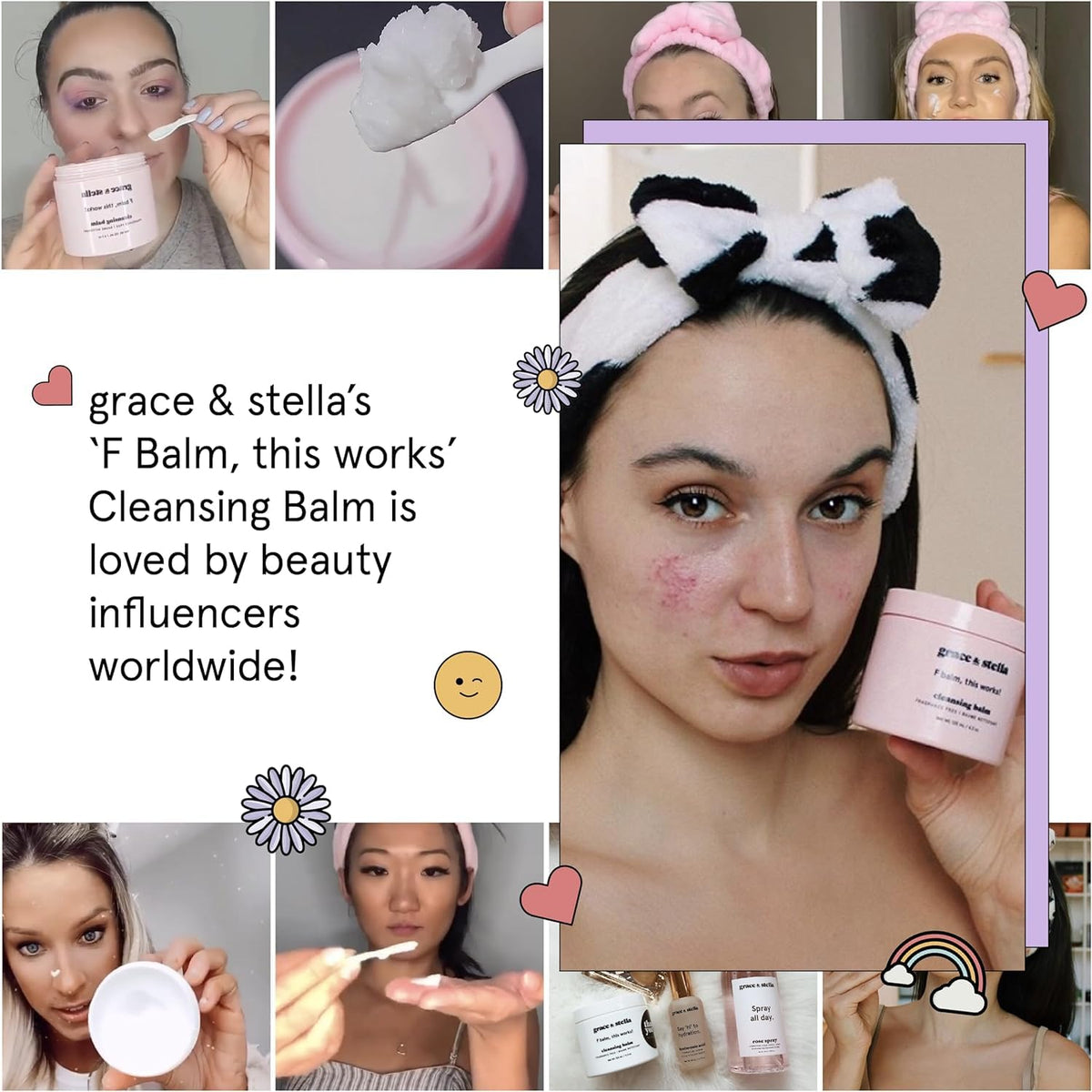 grace & stella Makeup Melt Cleansing Balm - Vegan - Makeup Cleansing Balm - Makeup Remover Balm (125 ml) by grace and stella