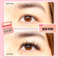 Quickie by LLBA DIY Lash Extensions | Handmade Cluster Individual Lashes | C/D Curl | 8-16mm Mixed Lengths | Easy Home Eyelash Extensions Application (Everyday Classic 003, D 8mm-14mm)