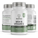 Vitadefence MSM & Vitamin C Supplement, 120 Capsules, 600mg per Serving, with Naturally Occurring Silicon Dioxide