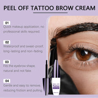 SHEBEEDO Peel Off Eyebrow Tint Gel, Brown Tattoo Brow Peel Off Eyebrow Dye,Semi-Permanent Colour,Anti SmudgeWaterproof Tattoo Brow Tint, Brow Gel Lasts Up to 3 Days
